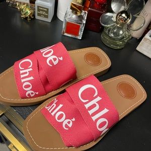 CHLOÉ Logo Slide Sandal in Pink size 5 women’s